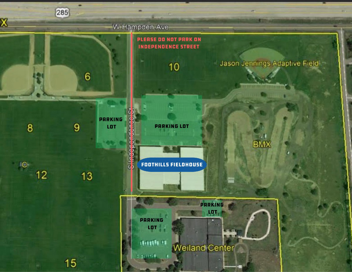 Foothills Fieldhouse parking map